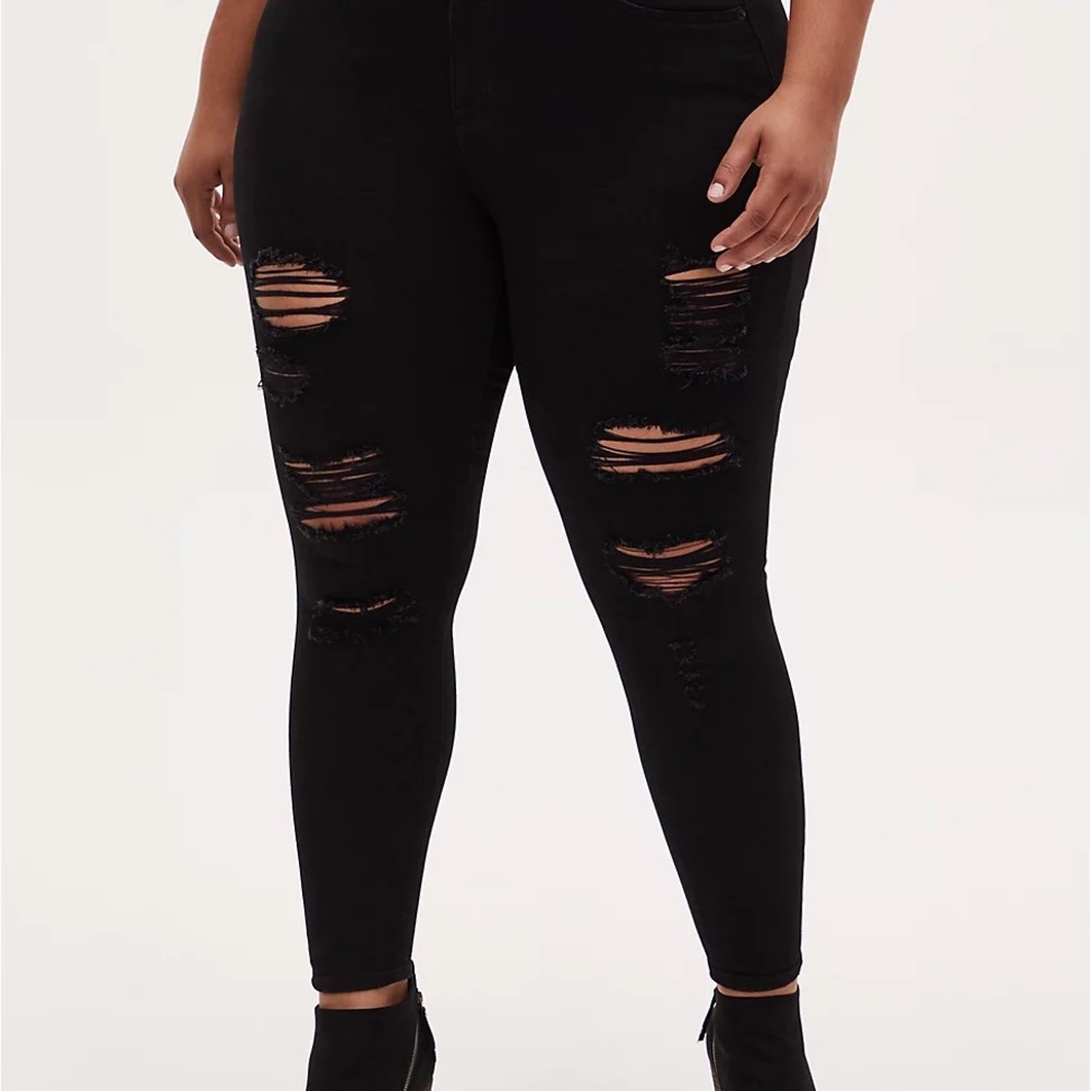Torrid black distressed jeans